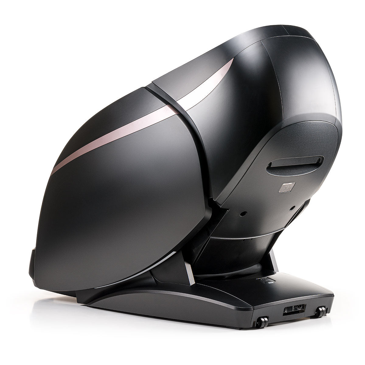 Soepele zwarte iRest Maesthron massagestoel met een elegant ei-vormig design