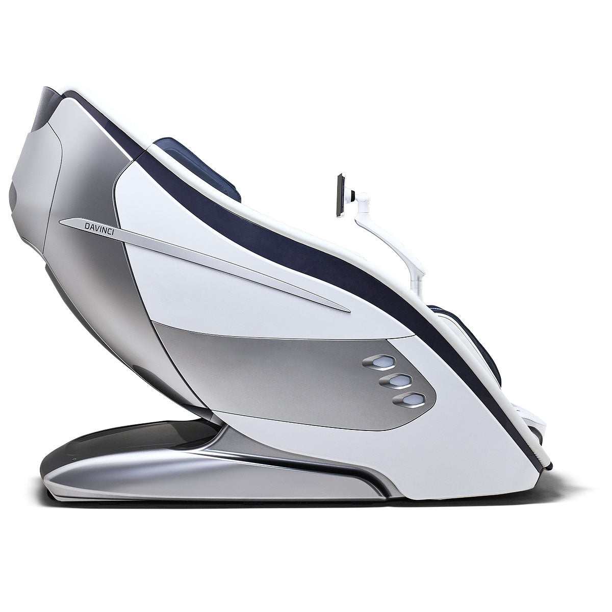Massagestoel Bodyfriend Davinci wit marineblauw modern design met geavanceerde massageprogramma's