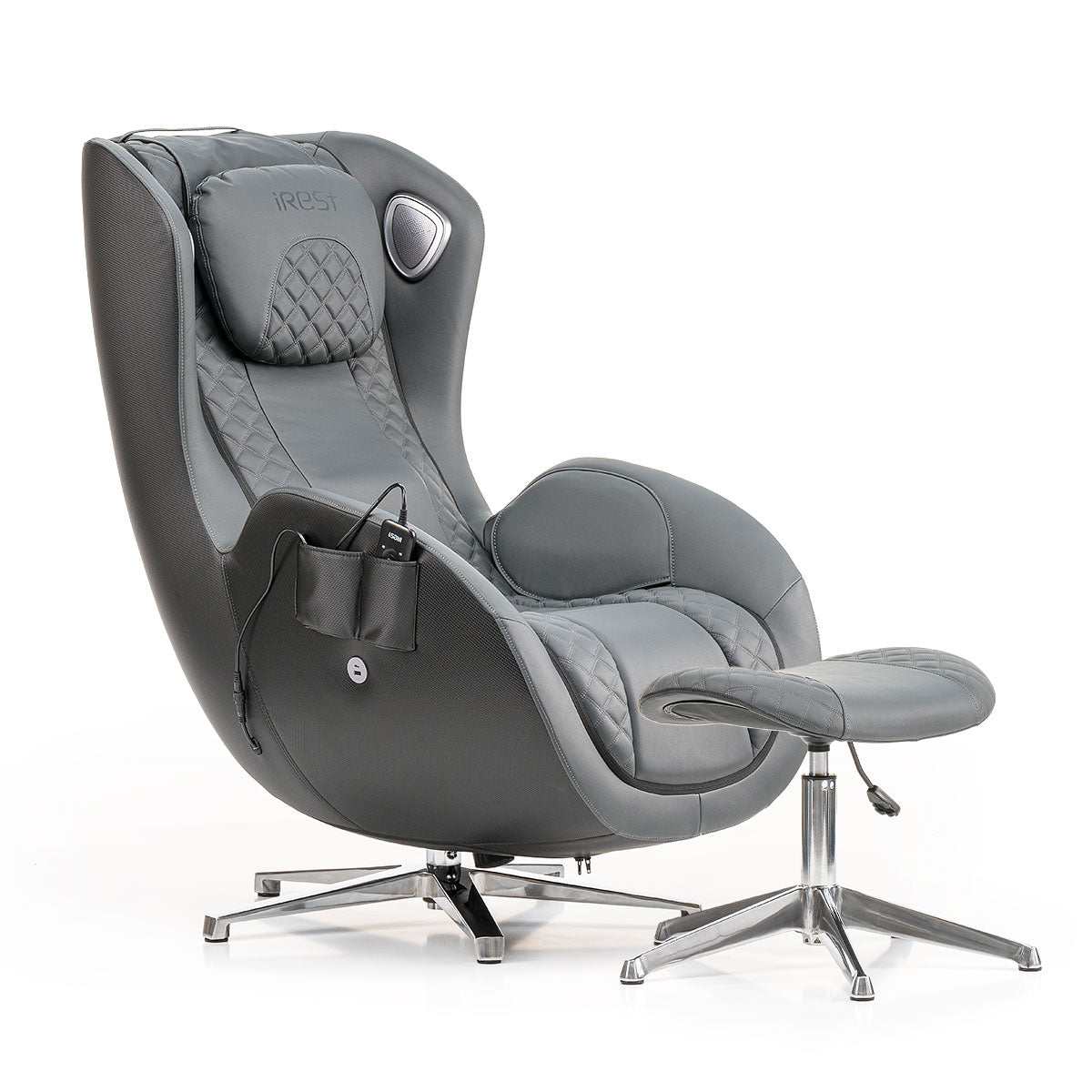 Massagestoel iRest QL beige en wit met verstelbare functies en automatische massagetechnologie