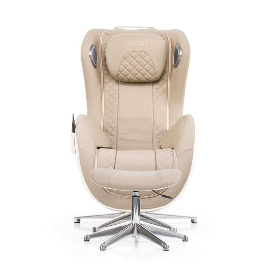 Massagestoel iRest QL in beige en wit voor ultieme ontspanning en automatische massages