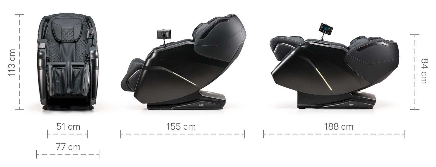 Massagestoel iRest Supearl Open A336-31 zwart modern design zonder voetmassage voor wachtkamers en kantoorruimte