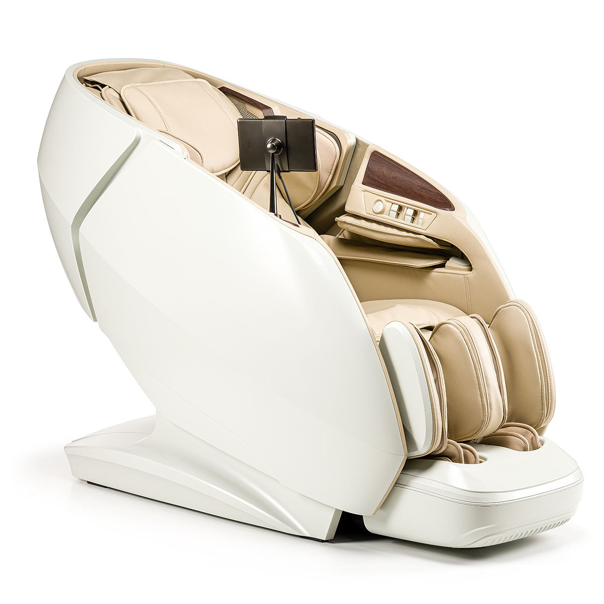 Comfortabele iRest Brillactiq massagestoel in stijlvol wit en beige design