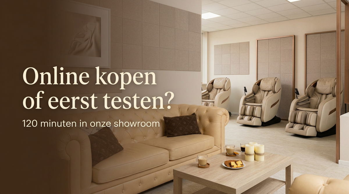Massagestoel uitproberen in het New Comfort Experience Center in Leerdam