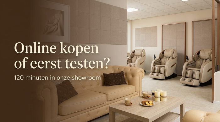 Massagestoel uitproberen in het New Comfort Experience Center in Leerdam