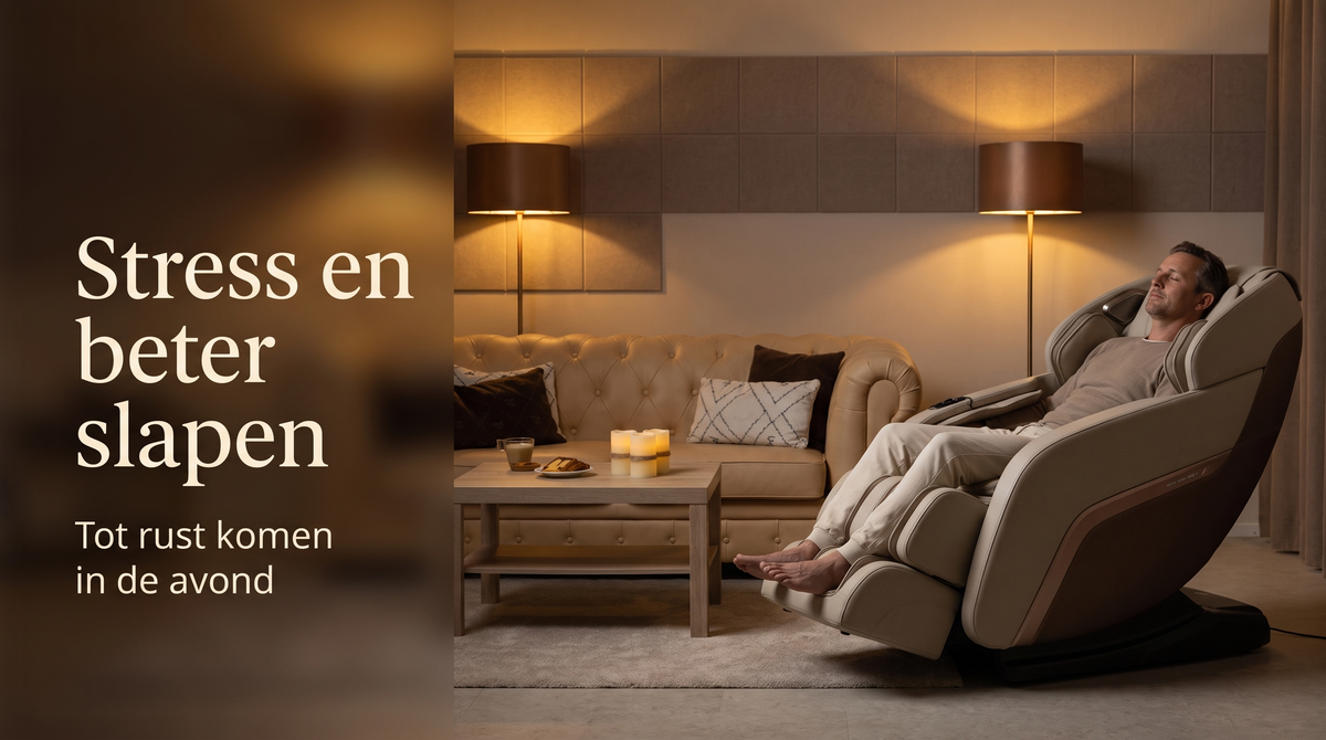 Ontspannen in een massagestoel in de avond – stress en beter slapen