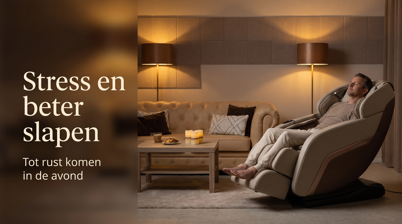 Ontspannen in een massagestoel in de avond – stress en beter slapen