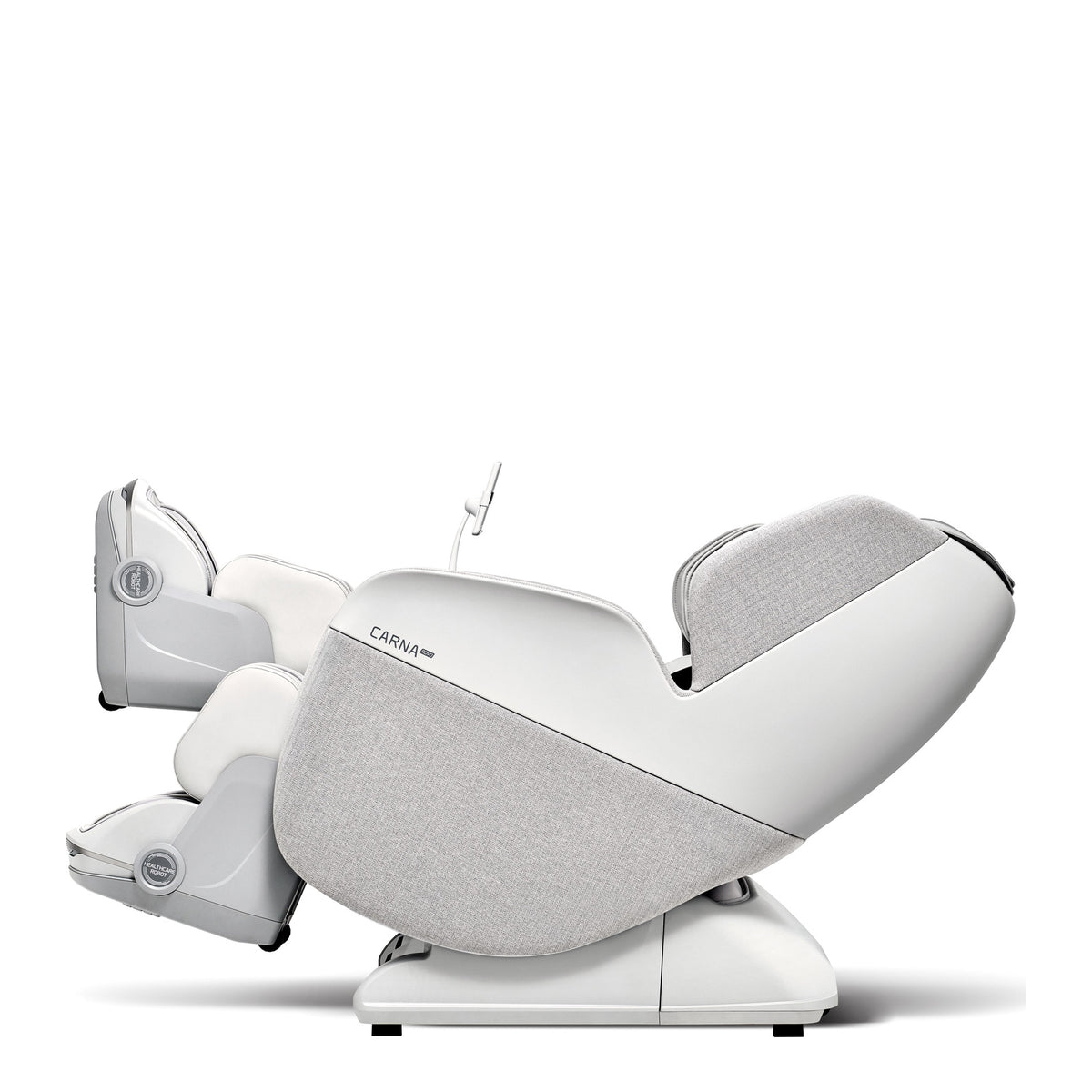 Bodyfriend Carna Robot massagestoel achteroverleunend met de ROVO-beensteun uitgeklapt