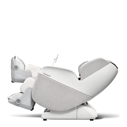 Bodyfriend Carna Robot massagestoel achteroverleunend met de ROVO-beensteun uitgeklapt