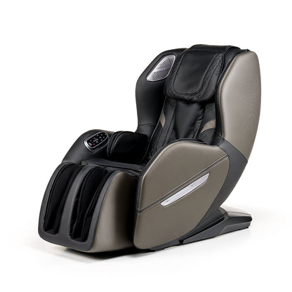 Sleek moderne iREST EASYQ massagestoel met zwart en beige leren bekleding