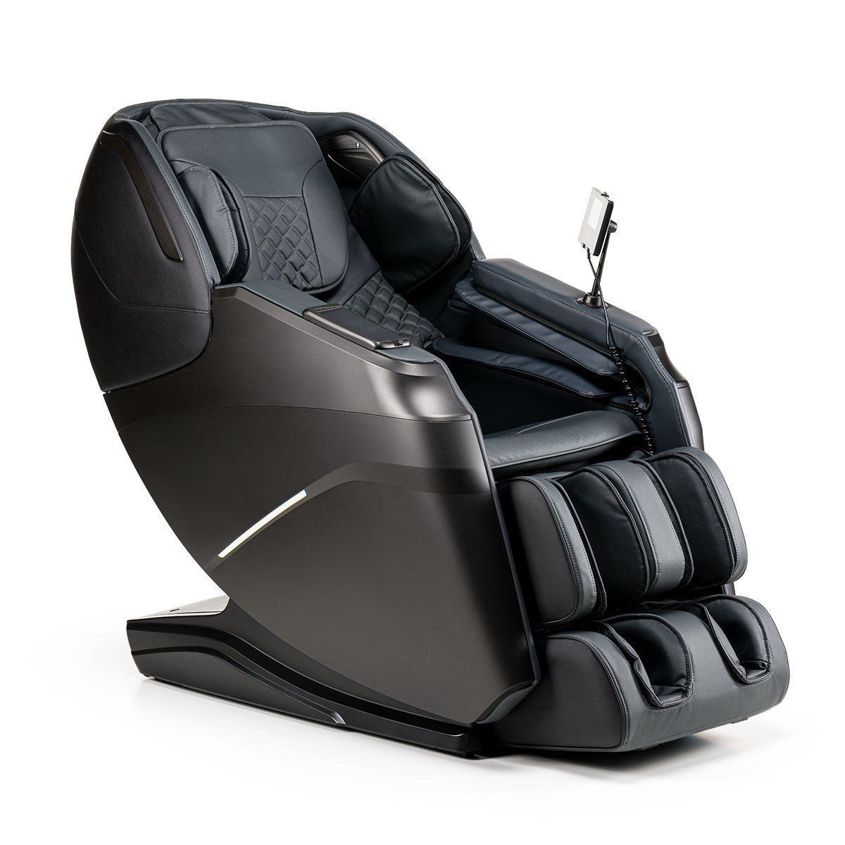 High-end iRest Supearl massagestoel met mechanische kuitmassage in modern zwart-grijs