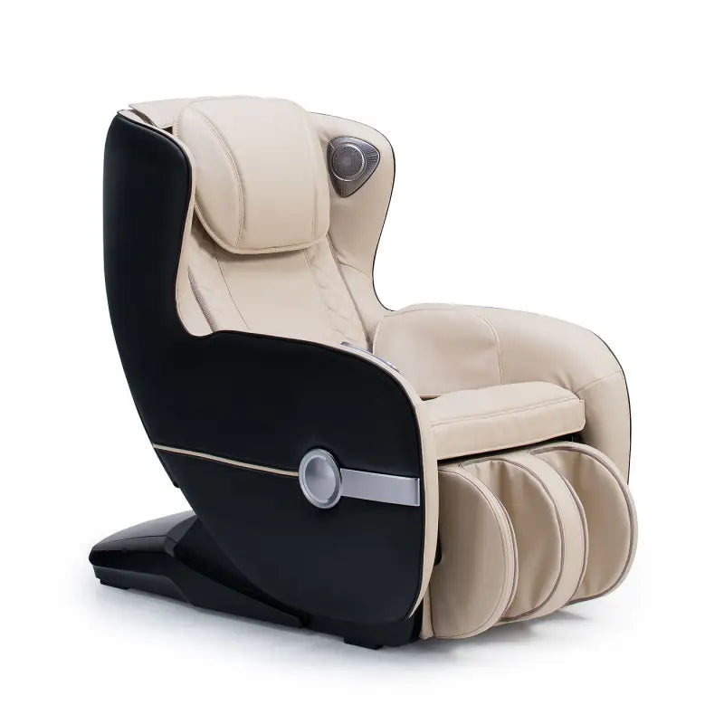 Luxueuze massagestoel in beige met zwarte accenten voor ultieme ontspanning met Massaggio Bello