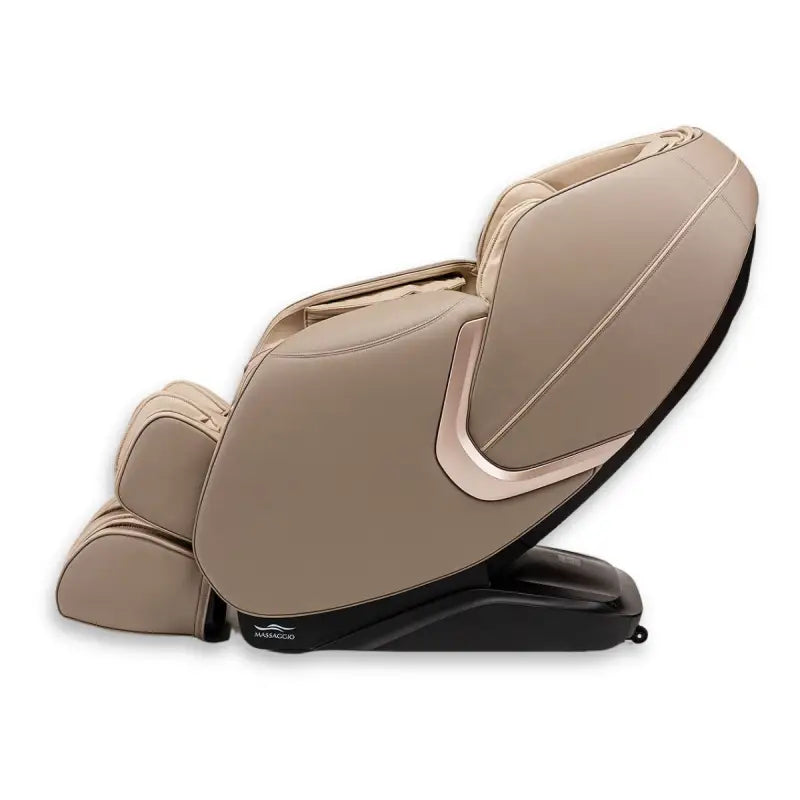 Beige leren massagestoel met moderne stijl en subtiele aanraking voor ultiem comfort